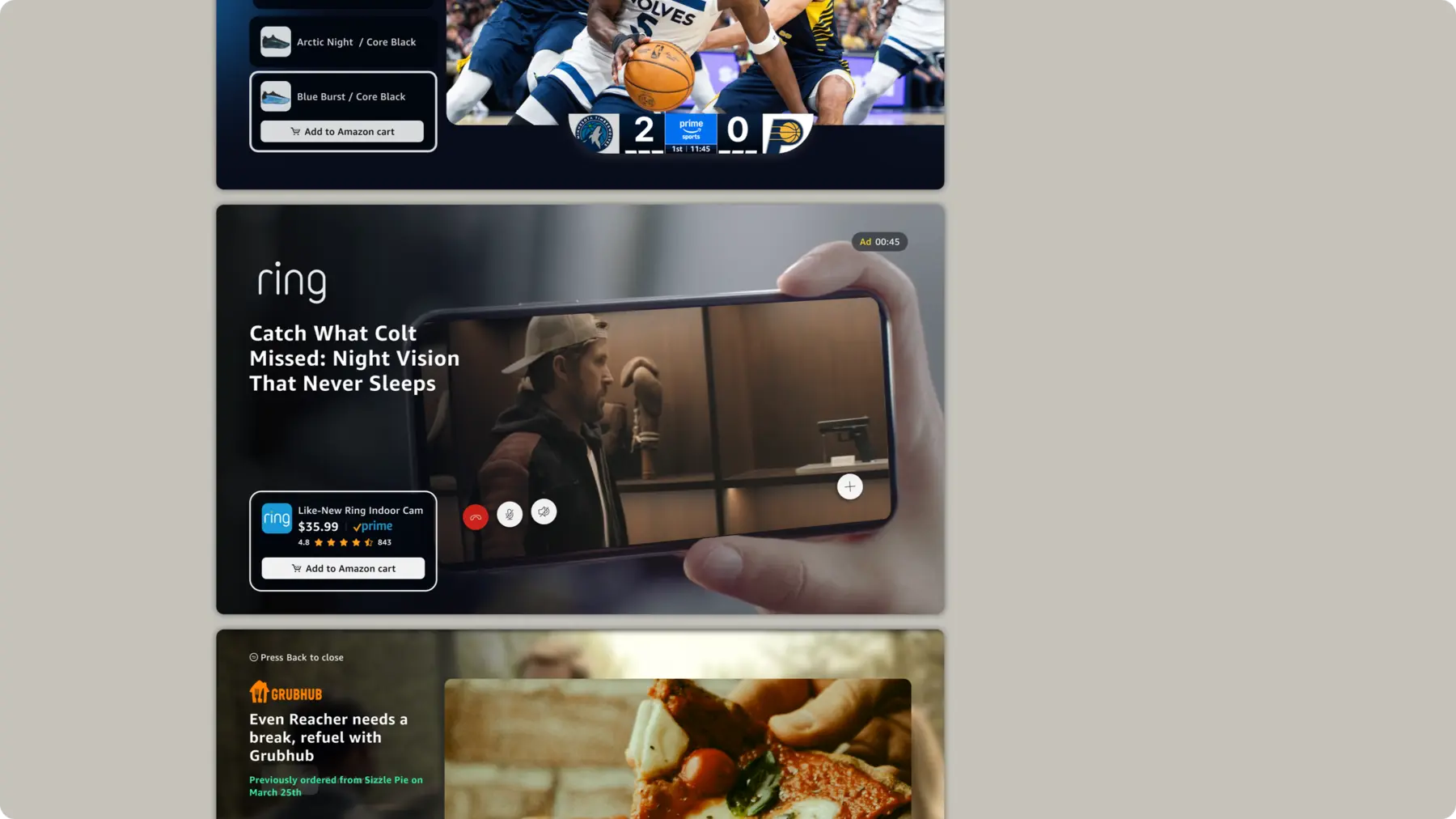 Prime Video interactive advertising concept